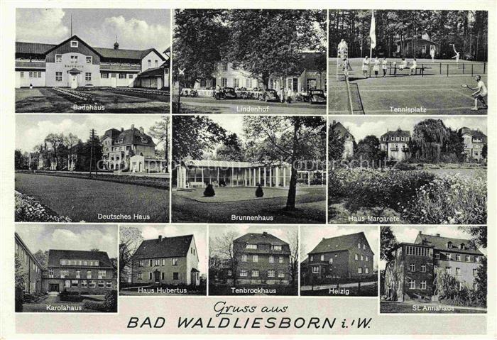 Bad Waldliesborn Badehaus Lindenhof Tennisplatz Deutsches Haus Kurhaeuser