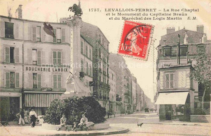 LEVALLOIS-PERRET 92 Hauts-de-Seine Rue Chaptal Monument du Capitaine Brauen et d