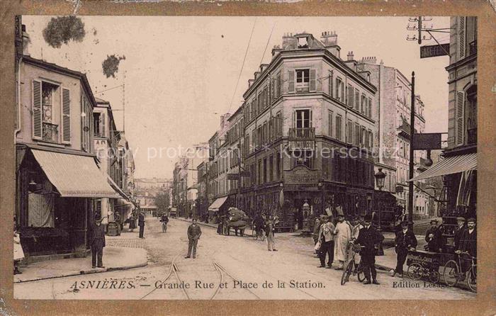 ASNIERES 92-SUR SEINE Hauts-de-Seine Grande Rue et Place de la Station