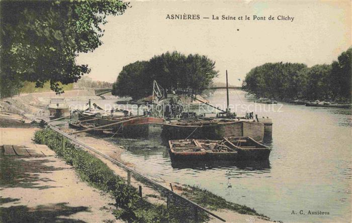 ASNIERES 92-SUR SEINE Hauts-de-Seine La Seine et le Pont de Clichy