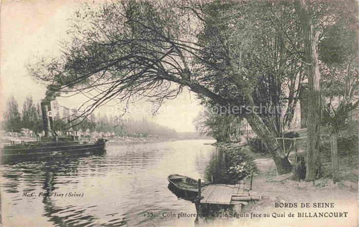 Billancourt 92-BOULOGNE-BILLANCOURT Aux bords de la Seine Coin pittoresque Ile S