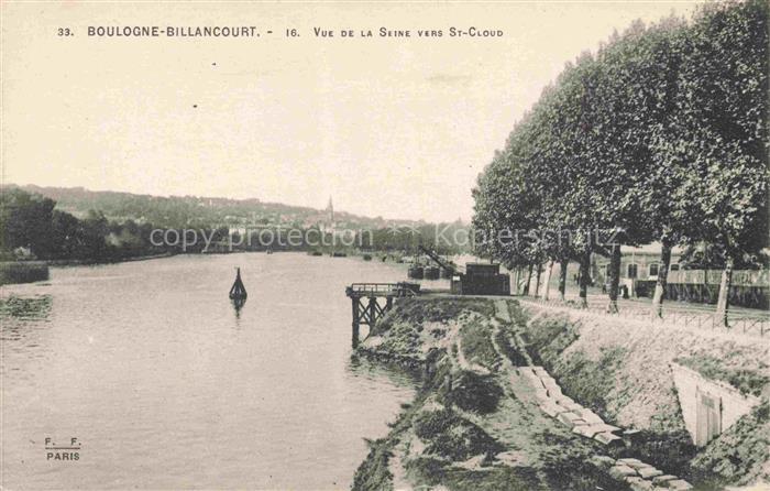 BOULOGNE-BILLANCOURT BOULOGNE-SUR-SEINE 92 Vue de la Seine vers Saint Cloud