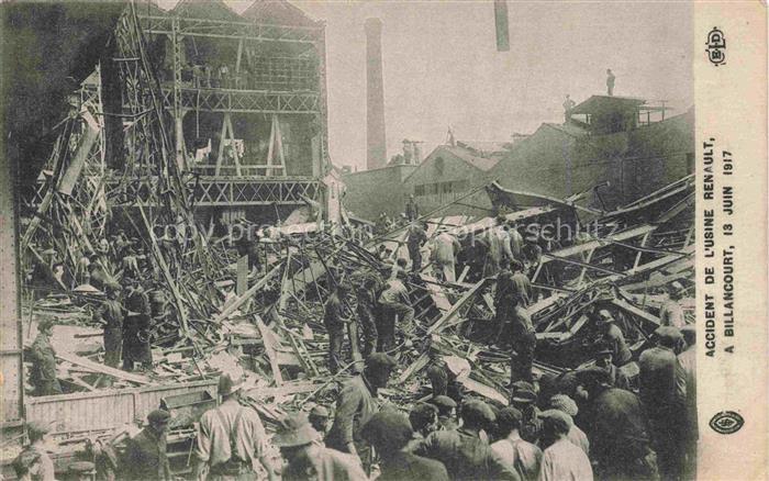 Billancourt 92-BOULOGNE-BILLANCOURT Accident de l'Usine Renault Juin 1917