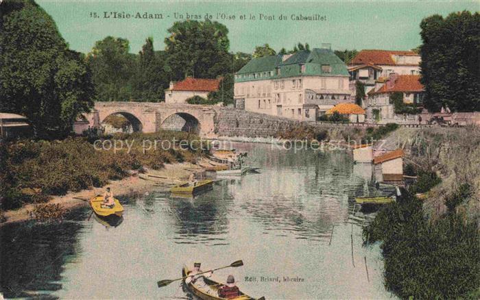 L Isle-Adam PONTOISE 95 Val-d Oise Un bras de l'Oise et le Pont du Cabouillet