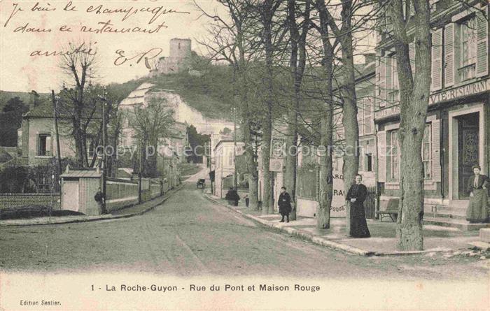 La Roche-Guyon PONTOISE 95 Val-d Oise Rue du Pont et Maison Rouge