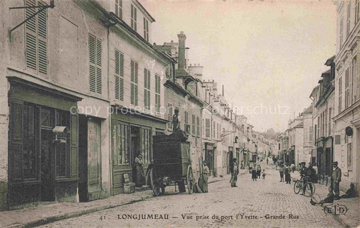 Longjumeau Palaiseau 91 Essonne Vue prise du port l'Yvette Grande Rue