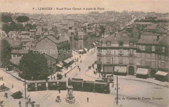 LIMOGES 87 Haute-Vienne Rond Point Carnot et Route de Paris