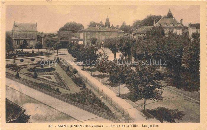 Saint-Junien Rochechouart 87 Haute-Vienne Entrée de l a ville les jardins