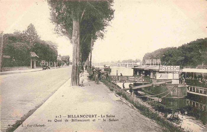 Billancourt 92-BOULOGNE-BILLANCOURT La Seine au Quai de Billancourt et Bateau le