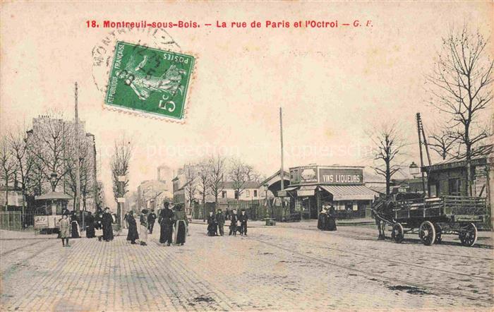 MONTREUIL-SOUS-BOIS Bobigny 93 Seine-Saint-Denis Rue de Paris et l'Octroi
