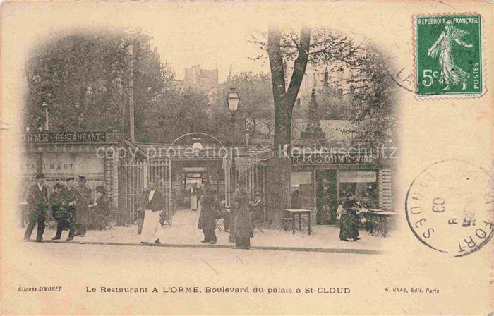 ST-CLOUD  NANTERRE 92 Hauts-de-Seine Restaurant à l'Orme Boulevard du Palais