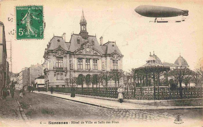 SURESNES Nanterre 92 Hauts-de-Seine Hôtel de Ville et Salle des Fêtes Zeppelin