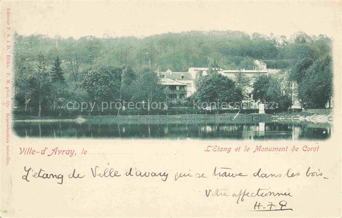 Ville-d Avray Boulogne-Billancourt 92 Hauts de Seine L'étang et le Monument de C