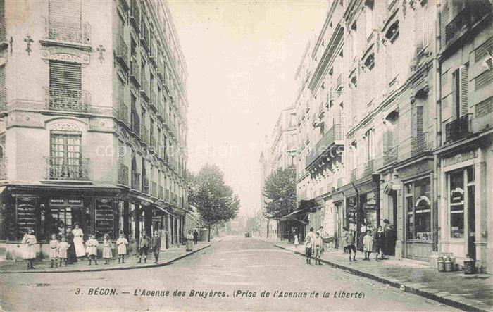 BECON-LES-BRUYERES Nanterre 92 Hauts-de-Seine Avenue des Bruyères prise de l'Ave