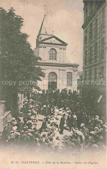 NANTERRE 92 Hauts-de-Seine Fête de la Rosière Sortie de l'Eglise