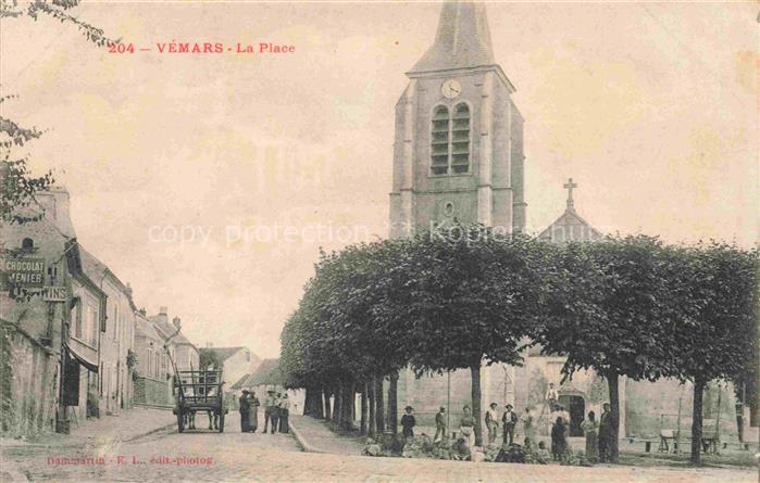 Vemars SARCELLES 95 Val-d Oise La place et l'église