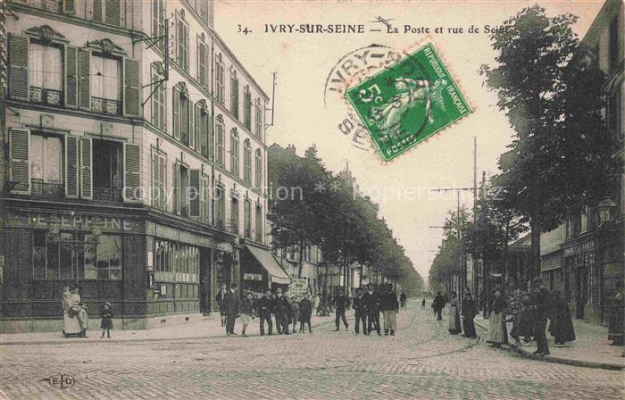 Ivry-sur-Seine Yvry-sur-Seine Creteil 94 Val-de-Marne La Poste et Rue de Seine
