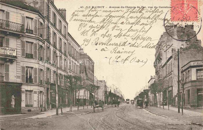 LE RAINCY 93 Seine-Saint-Denis Avenue du Chemin de Fer vue du Carrefour