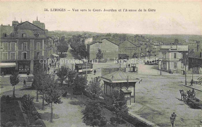 LIMOGES 87 Haute-Vienne Vue vers le Cours Jourdan et l'Avenue de la Gare Feldpos