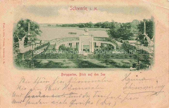 SCHWERIN  Mecklenburg Burggarten Blick auf den See