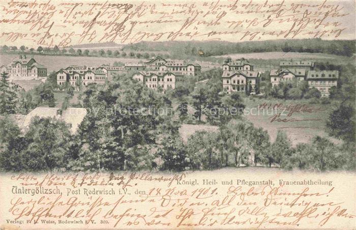 Untergoeltzsch Rodewisch Vogtlandkreis Sachsen Koenigliche Heil- und Pflegeansta