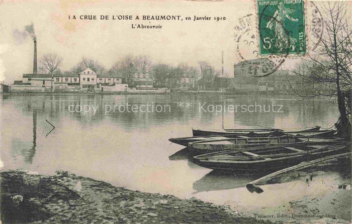 Beaumont-sur-Oise PONTOISE 95 Val-d Oise La crue de l'Oise Inondation Janvier 19