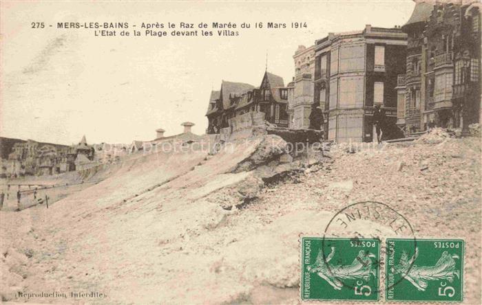 MERS-LES-BAINS MERS-SUR-MER Abbeville 80 Somme Après le raz de marée du 16 Mars