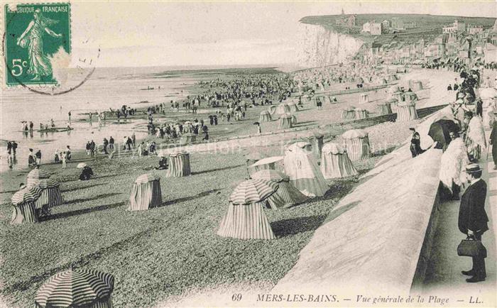 MERS-LES-BAINS MERS-SUR-MER Abbeville 80 Somme Vue générale de la plage