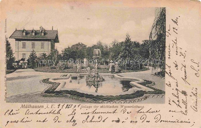 Muelhausen Elsass Anlage der staedtischen Wasserleitung