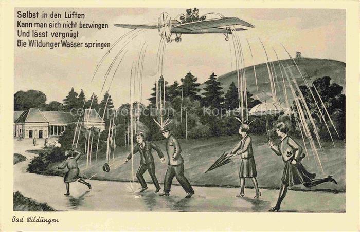 BAD WILDUNGEN Selbst in den Lueften.... Spruch Wildunger Wasser Kuenstlerkarte