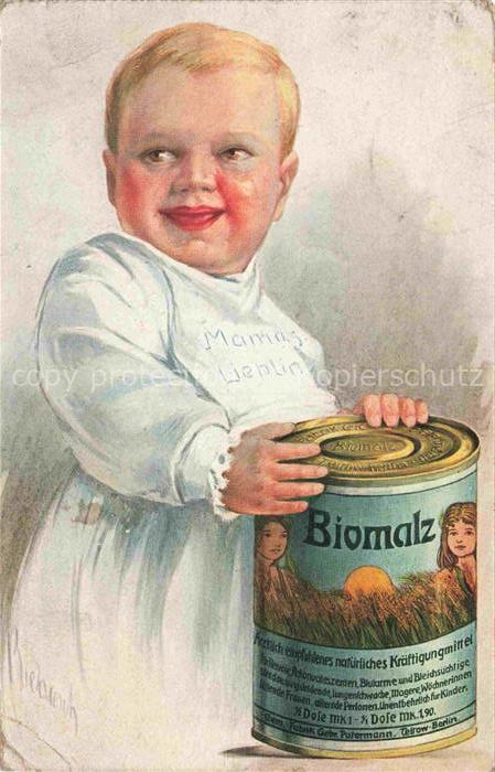 Teltow Potsdam-Mittelmark Brandenburg Kind mit Biomalz Werbung Kuenstlerkarte Fe