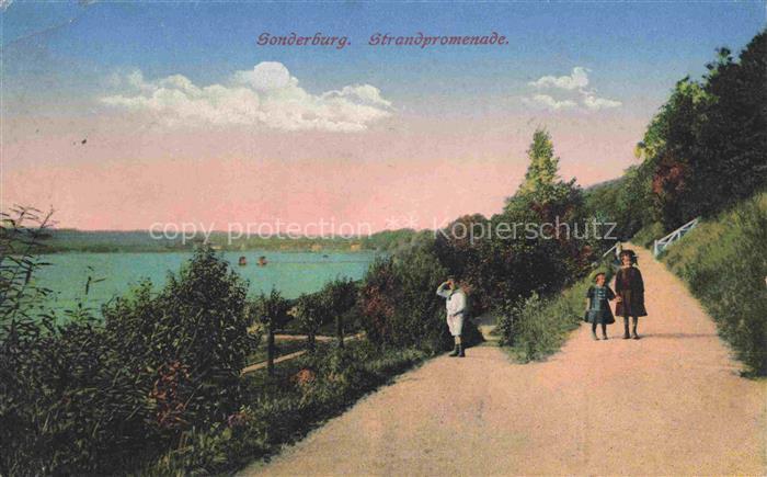 Sonderburg DK Strandpromenade Feldpost Stempel Rekruten Depot 2 Inf. Regt. 85