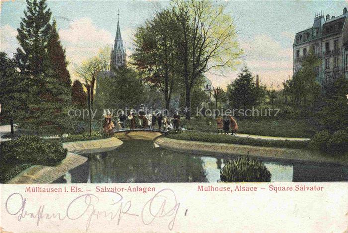 MULHOUSE Muehlhausen 68 Haut-Rhin Salvator-Anlagen Kirche Square Eglise