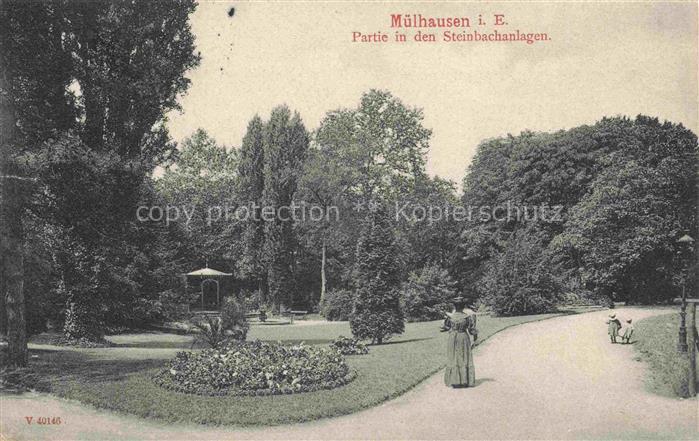 Muelhausen Elsass Partie in den Steinbachanlagen