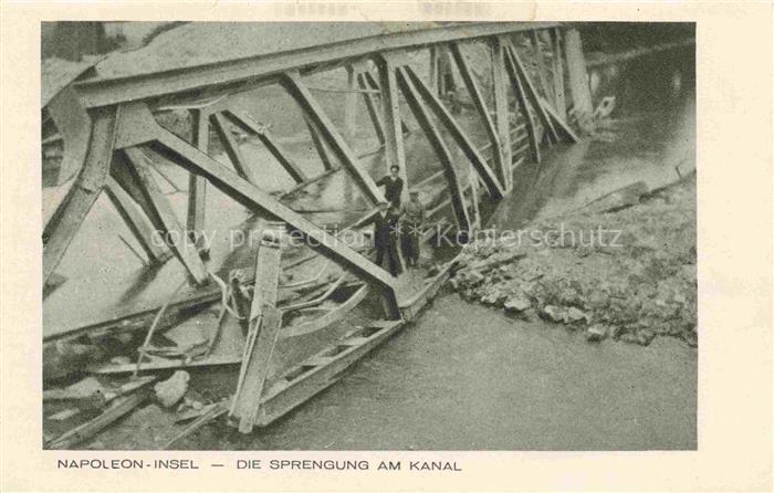 Napoleon-Insel Ile Napoleon Rixheim Mulhouse 68 Haut-Rhin Die Sprengung am Kanal
