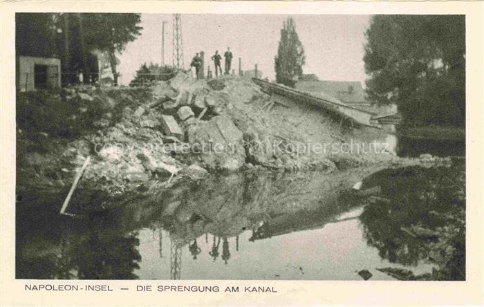 Napoleon-Insel Ile Napoleon Rixheim Mulhouse 68 Haut-Rhin Die Sprengung am Kanal