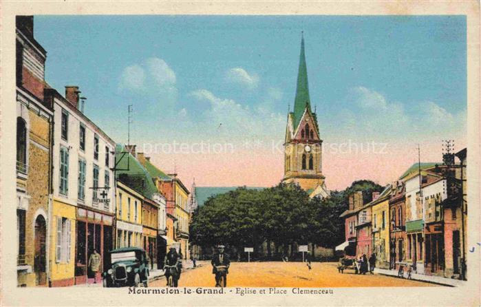 Mourmelon-le-Grand Chalons-en-Champagne 51 Marne Eglise et Place Clemenceau
