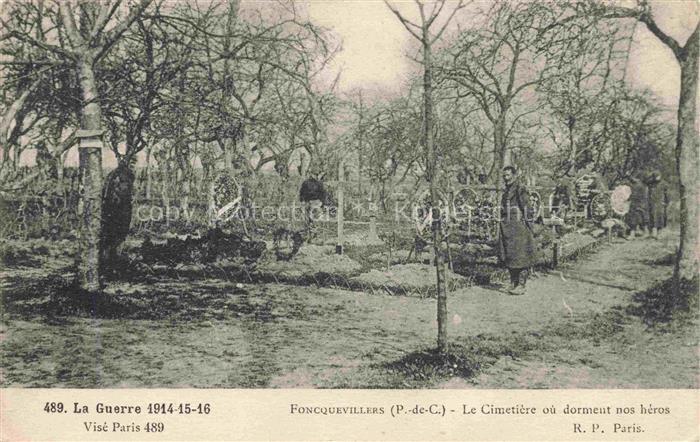 Foncquevillers ARRAS 62 Pas-de-Calais Le Cimetière où dorment nos héros La Guerr