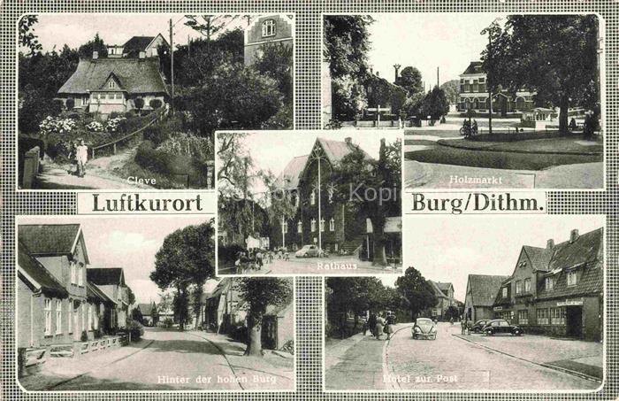 Burg  Dithmarschen Cleve Holzmarkt Rathaus Hinter der hohen Burg Hotel zur Post