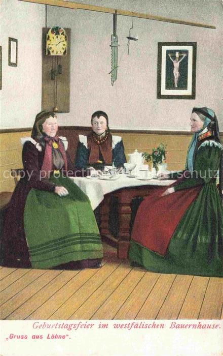 Loehne Detmold NRW Geburtstagsfeier im westfaelischen Bauernhause Kuenstlerkarte