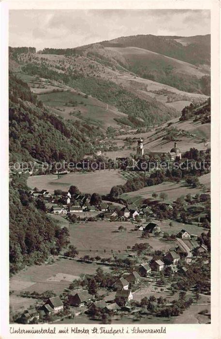 Untermuenstertal Panorama mit Kloster St. Trudpert im Schwarzwald