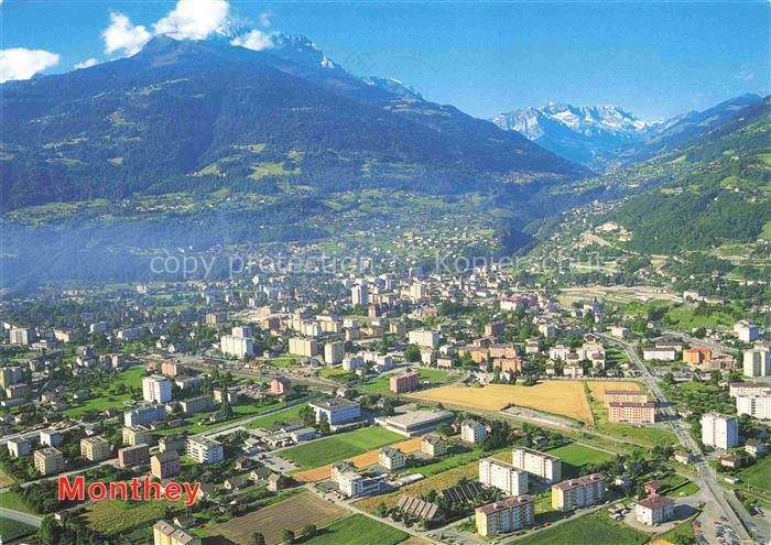 Monthey VS La ville avec les Dents du Midi les Dents Blanches coteau de Choex le