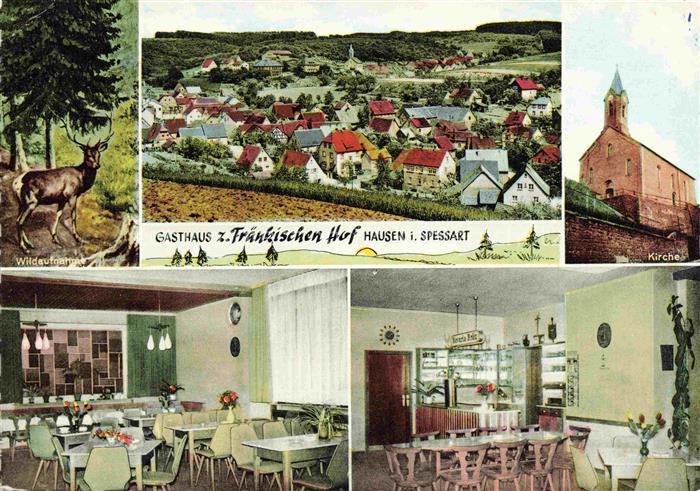 Hausen Spessart Aschaffenburg Bayern Panorama Kirche Hirsch Gasthaus zum Fraenki