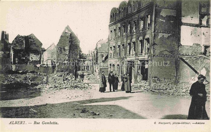 ALBERT  Peronne 80 Somme Rue Gambetta Ruines Grande Guerre 1914-15 Truemmer 1. W