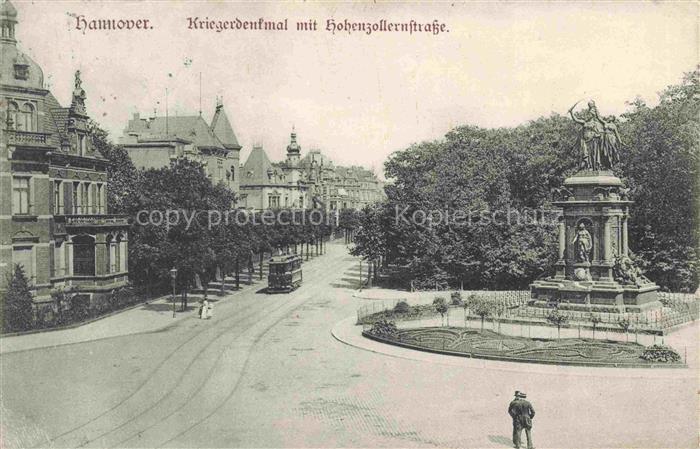 HANNOVER  CITY Kriegerdenkmal mit Hohenzollernstrasse
