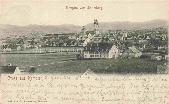 KEMPTEN Allgaeu Bayern Panorama Blick vom Lotterberg