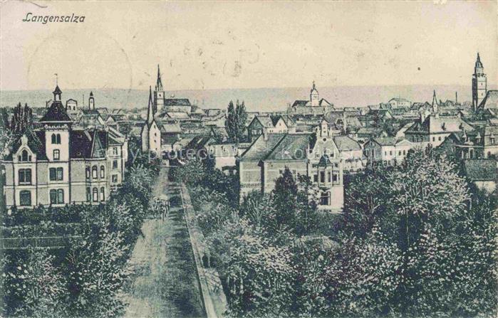Langensalza Bad Stadtpanorama Kuenstlerkarte
