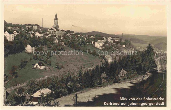 Johanngeorgenstadt Panorama Blick von der Bahnstrecke Karlsbad