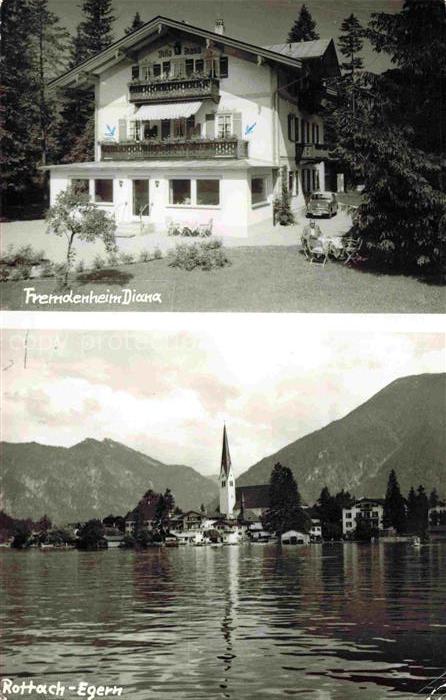 Rottach-Egern Tegernsee Bayern Fremdenheim Diana Blick ueber den See zum Ort