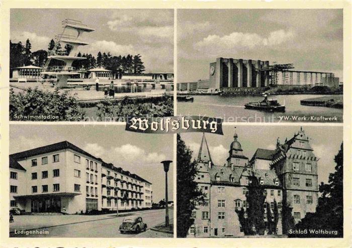 WOLFSBURG Schwimmstadion Sprungturm VW-Werk Kraftwerk Ledigenheim Schloss